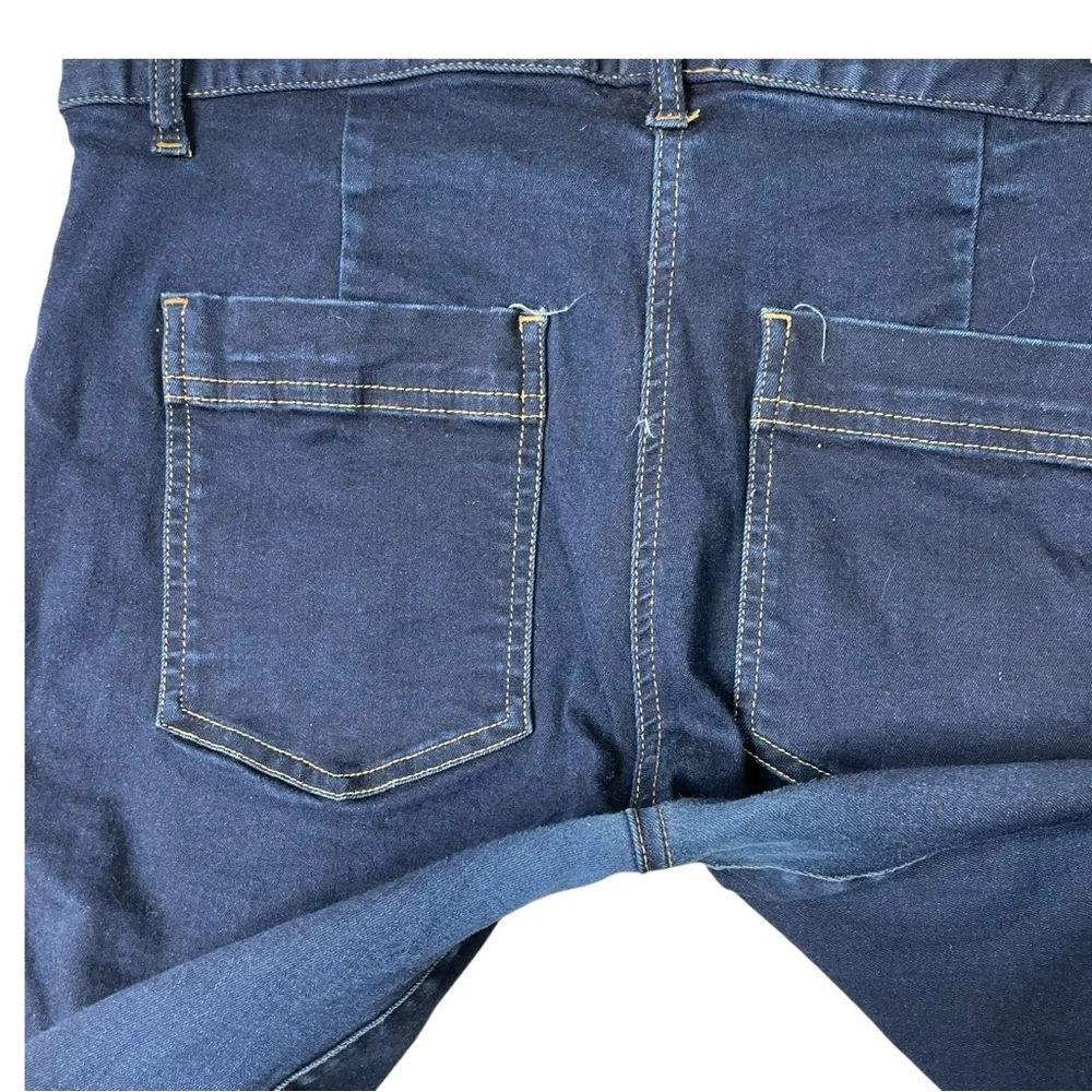 Veronica Beard Women 10 Denim Joggers Jeans Ankle Button Blue Stretch Mid Rise